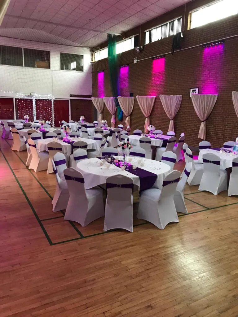 Elegant wedding table setup with decorations